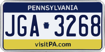 PA license plate JGA3268