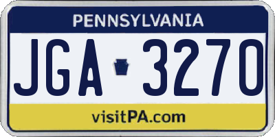 PA license plate JGA3270