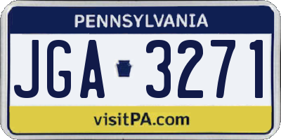 PA license plate JGA3271