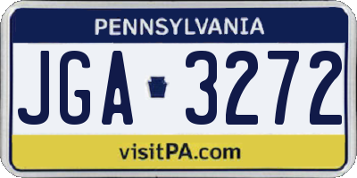 PA license plate JGA3272