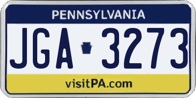 PA license plate JGA3273