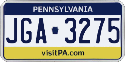 PA license plate JGA3275