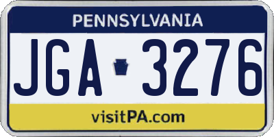 PA license plate JGA3276