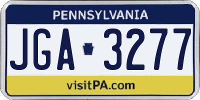 PA license plate JGA3277