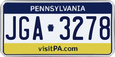 PA license plate JGA3278