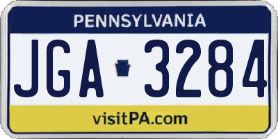 PA license plate JGA3284