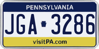 PA license plate JGA3286