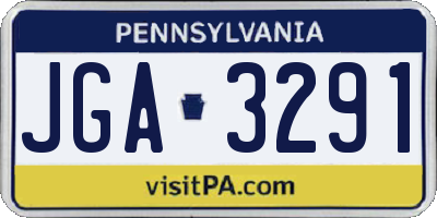 PA license plate JGA3291