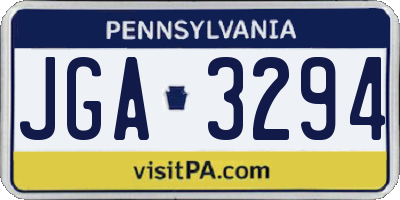 PA license plate JGA3294