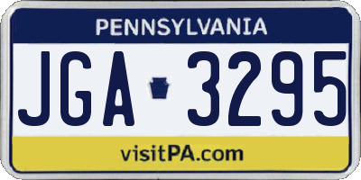 PA license plate JGA3295