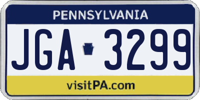 PA license plate JGA3299
