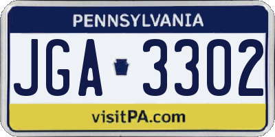PA license plate JGA3302
