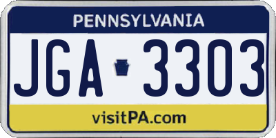 PA license plate JGA3303