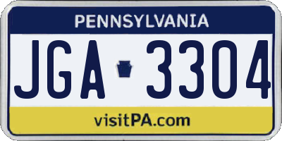 PA license plate JGA3304