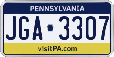 PA license plate JGA3307