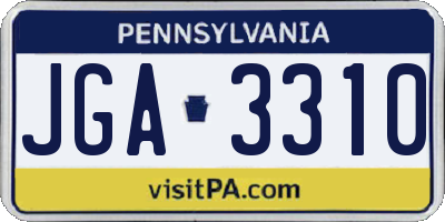 PA license plate JGA3310