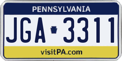 PA license plate JGA3311