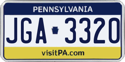 PA license plate JGA3320