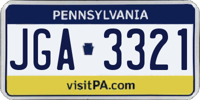PA license plate JGA3321