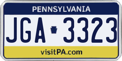 PA license plate JGA3323