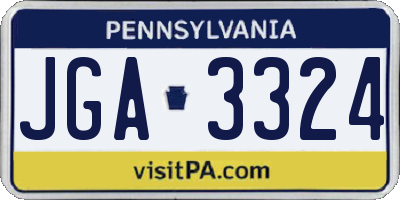PA license plate JGA3324