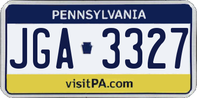 PA license plate JGA3327