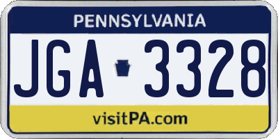PA license plate JGA3328