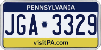 PA license plate JGA3329