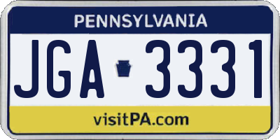 PA license plate JGA3331