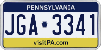 PA license plate JGA3341