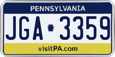 PA license plate JGA3359