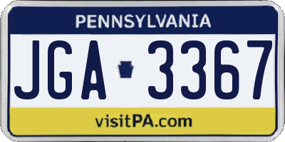 PA license plate JGA3367