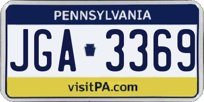 PA license plate JGA3369