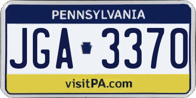 PA license plate JGA3370