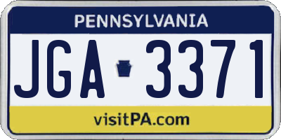 PA license plate JGA3371