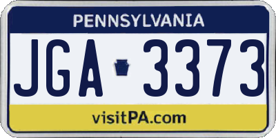 PA license plate JGA3373