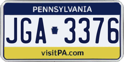 PA license plate JGA3376