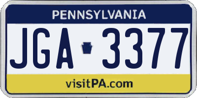 PA license plate JGA3377