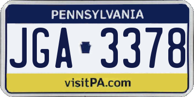 PA license plate JGA3378