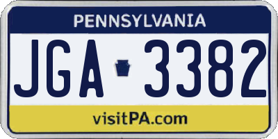 PA license plate JGA3382