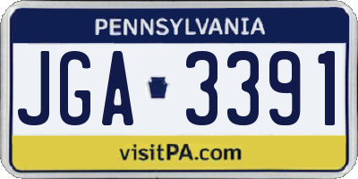 PA license plate JGA3391