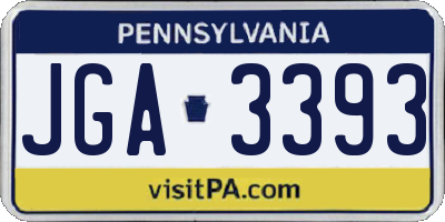 PA license plate JGA3393