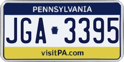 PA license plate JGA3395