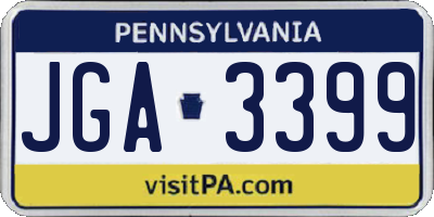 PA license plate JGA3399