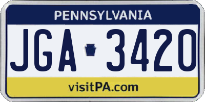 PA license plate JGA3420