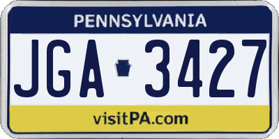 PA license plate JGA3427