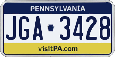 PA license plate JGA3428