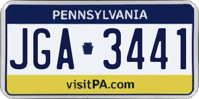 PA license plate JGA3441