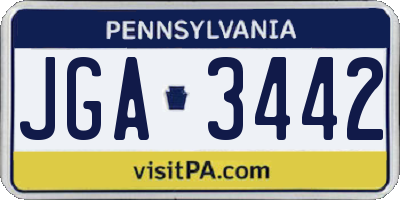 PA license plate JGA3442