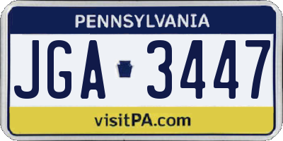PA license plate JGA3447